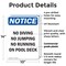 Signmission No Diving No Jumping No Running, 10 in W x Rectangle, Plastic OS-2PACK-NS-P-1014-V-14483 - alternate 3